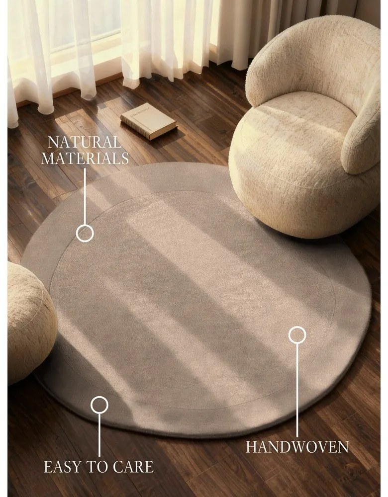 Tappeto rotondo beige in misto lana tessuto a mano ø 160 cm Kari Organic – Villeroy&amp;Boch