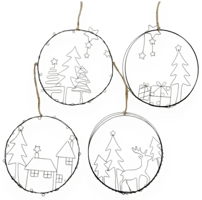 Set di 4 decorazioni natalizie appese Gerda - Boltze