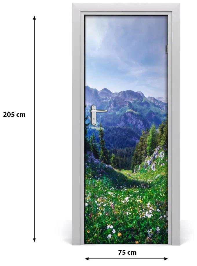 Poster adesivo per porta Paesaggi di Alpi 75x205 cm