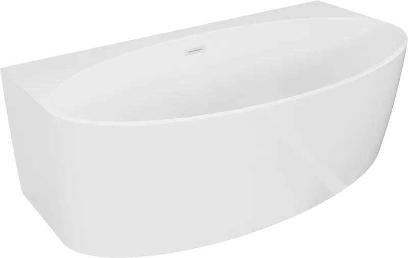 Mexen Bruna vasca da bagno freestanding a parete 170 x 88 cm, bianco lucido, troppopieno bianco - 52731708800-20