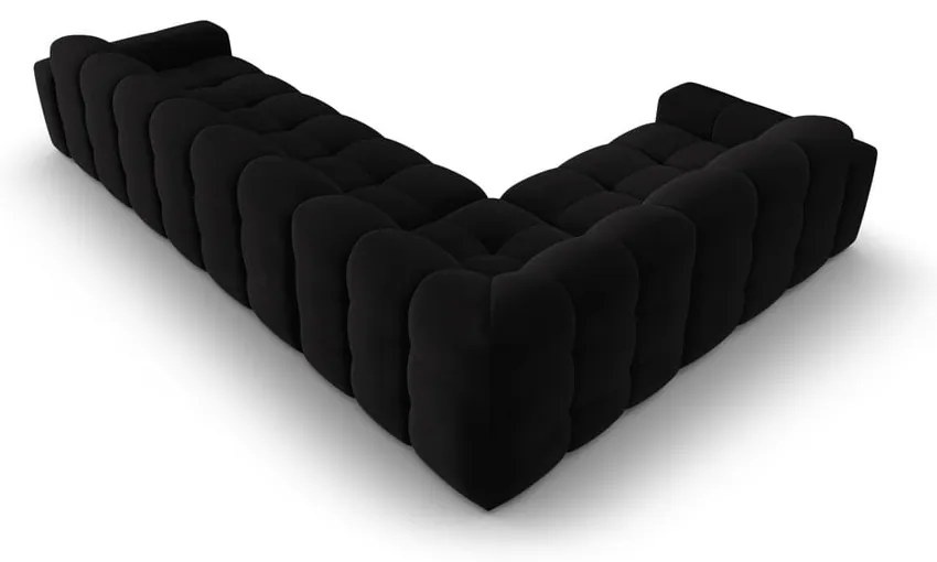 Divano angolare in velluto nero (angolo sinistro) Kendal - Micadoni Home