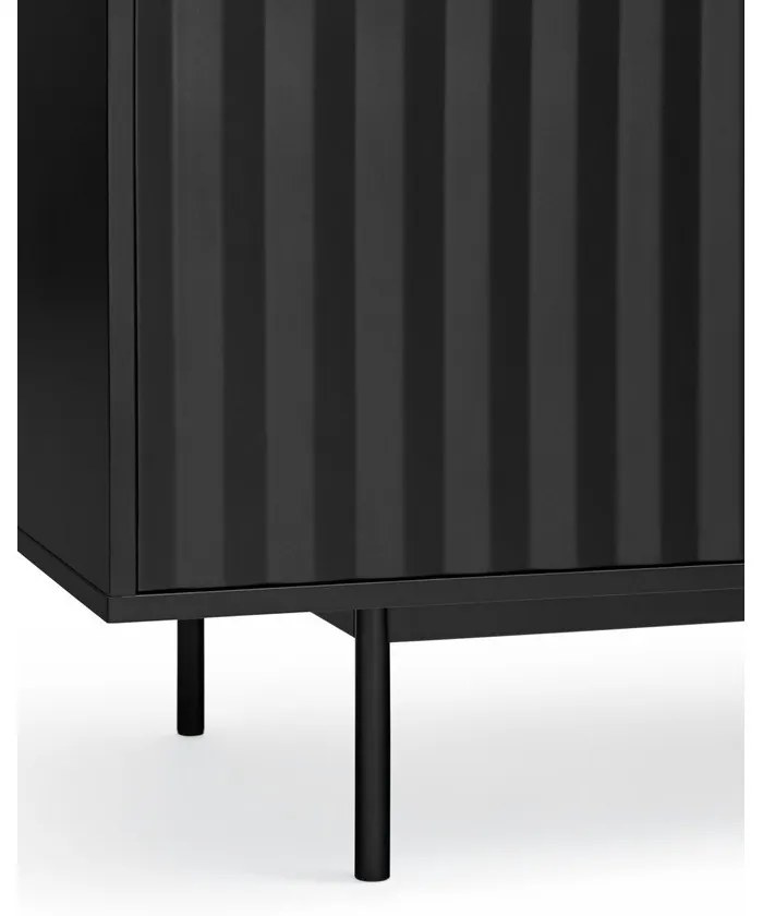 Cassettiera bassa nera 211x80 cm Sierra - Teulat
