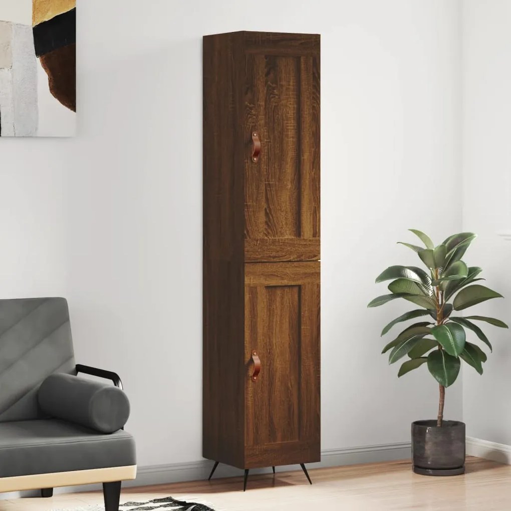 Credenza Rovere Marrone 34,5x34x180 Cm İn Legno Multistrato /