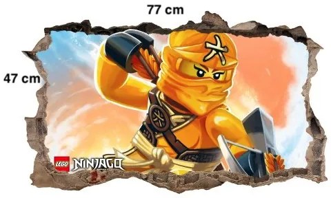 Adesivo da parete unico simile a un poster per la stanza dei bambini con il personaggio di Ninja Go 120 x 74 cm