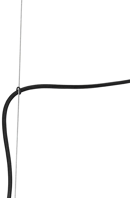 Lampada a sospensione di design nera con vetro oro a 2 luci - Bliss