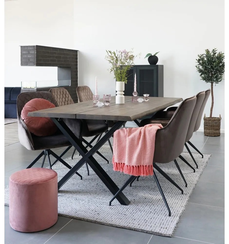 Sedia da pranzo marrone in imbottito Harbo – House Nordic