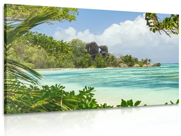 Quadro su tela – Spiaggia meravigliosa sull'isola di La Digue