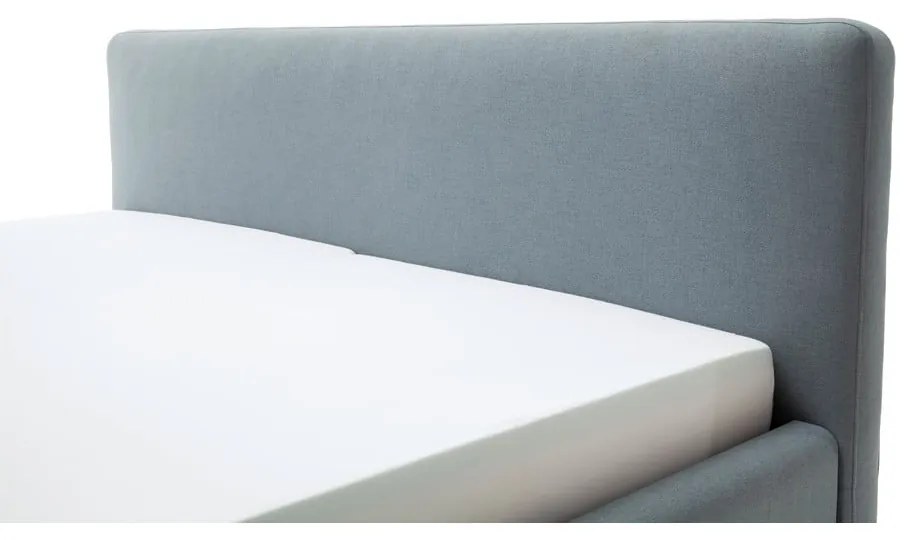 Letto matrimoniale imbottito blu polveroso con contenitore con rete inclusa 180x200 cm Mattis – Meise Möbel