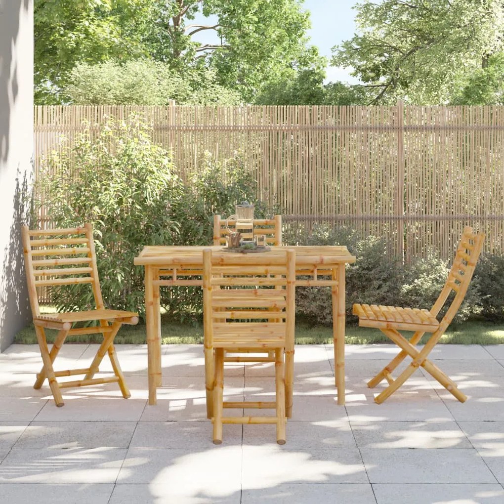 Set Da Pranzo Da Giardino 5 Pz İn Bambù /