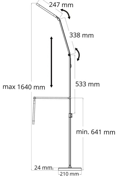 Lampada da terra touch a LED dimmerabile FERRARA LED/13W/230V 3000/4000/6000K
