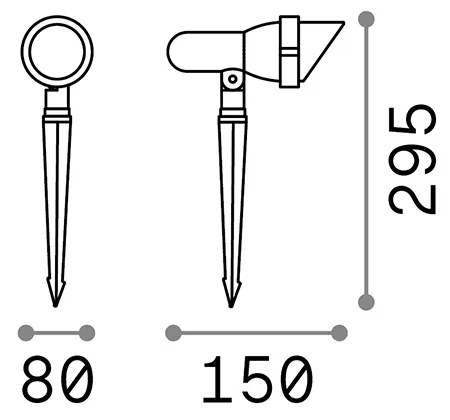 Faretto Da Esterno Moderno Terra Alluminio Antracite 1 Luce Gu10