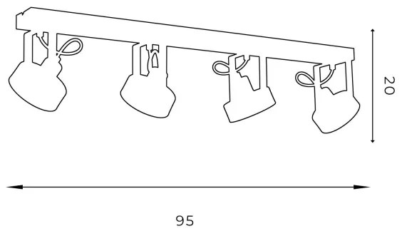 Faretto da soffitto VIVA 4xGU10/AR/15W/230V