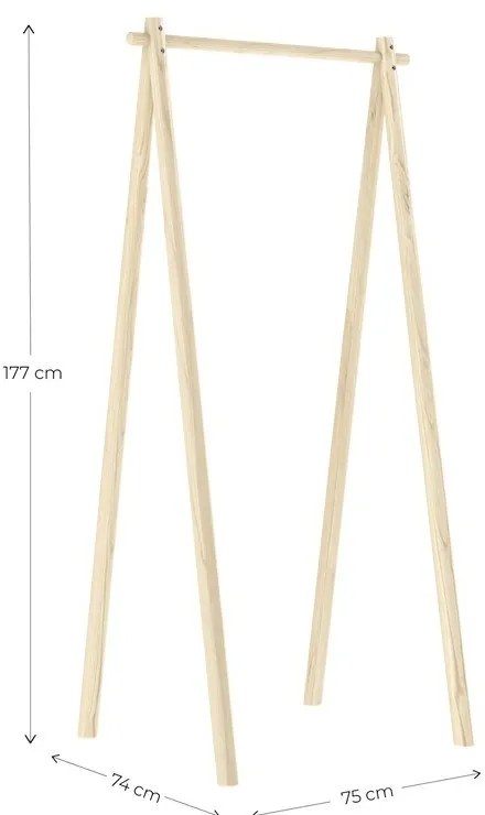 Appendiabiti in legno di pino in colore naturale Hongi - Karup Design