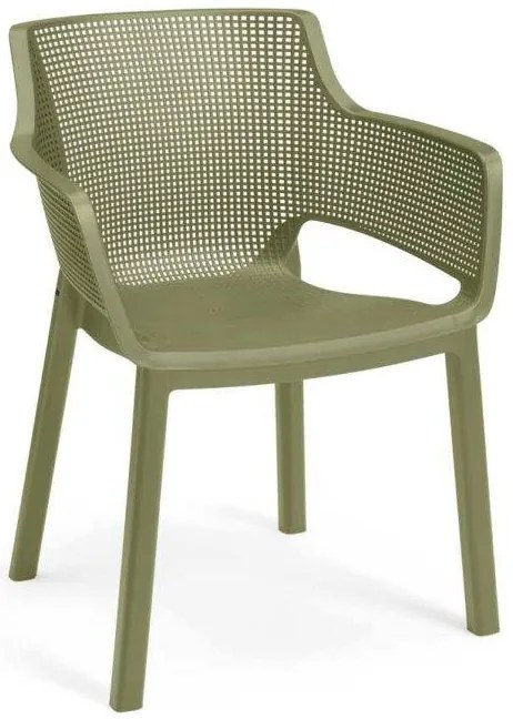 Sedia Elisa Keter – Impilabile, Moderna, Per Interno ed Esterno, Verde cedro