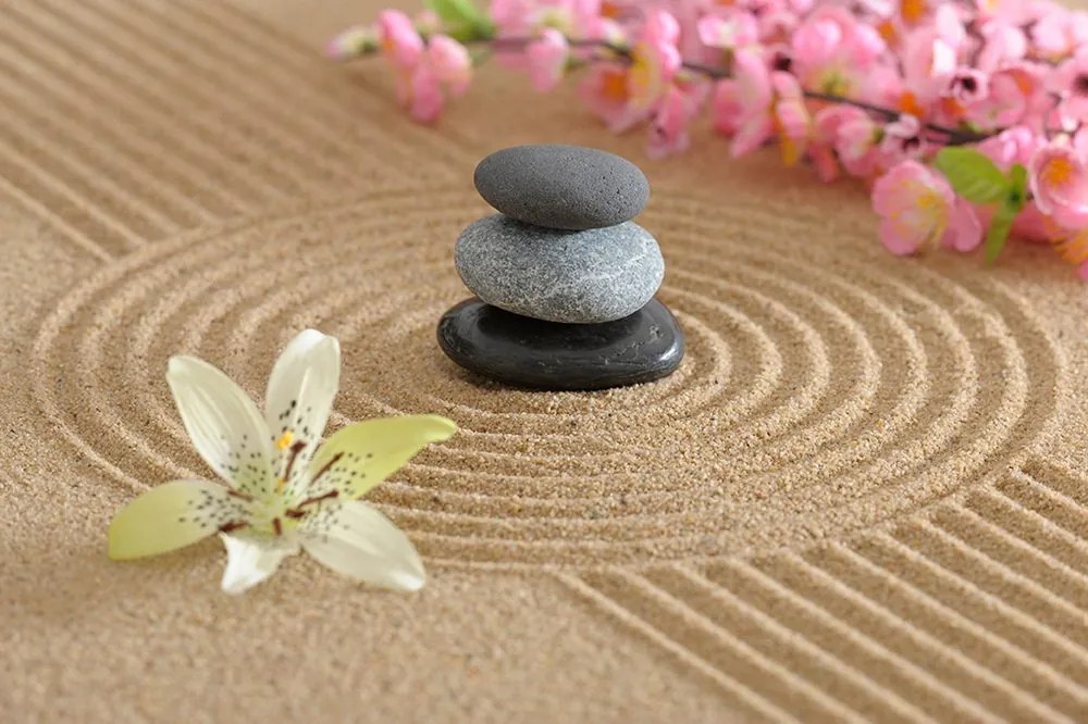 Carta da parati – Giardino Zen e pietre nella sabbia