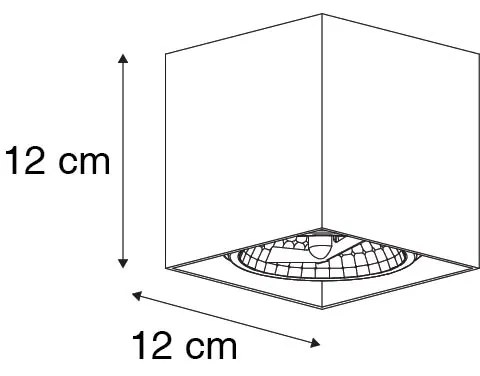 Faretto da incasso di design nero quadrato - Box