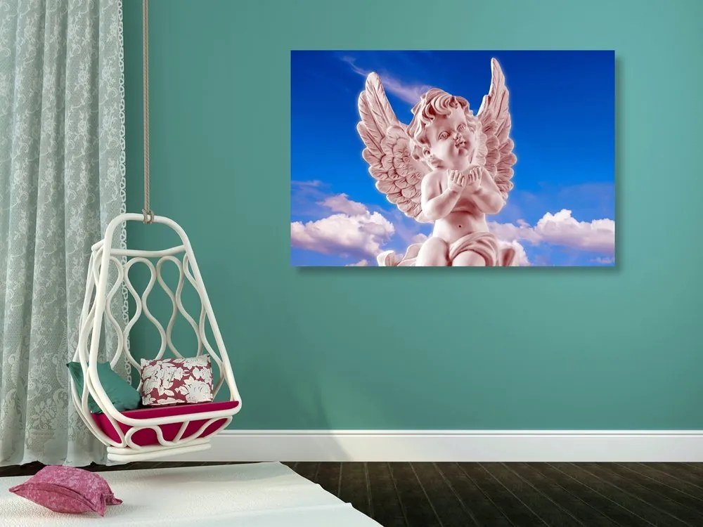 Quadro su tela – Angioletto attento rosa nel cielo