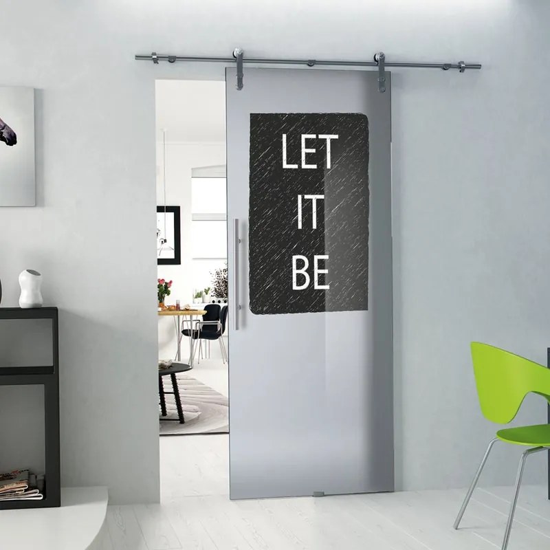 Porta scorrevole destra Let it be in acciaio trasparente, L 88 x H 215 cm, con binario Lux