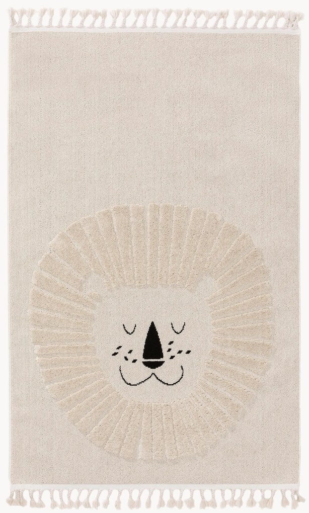 Tappeto per bambini con nappe e motivo in rilievo Momo