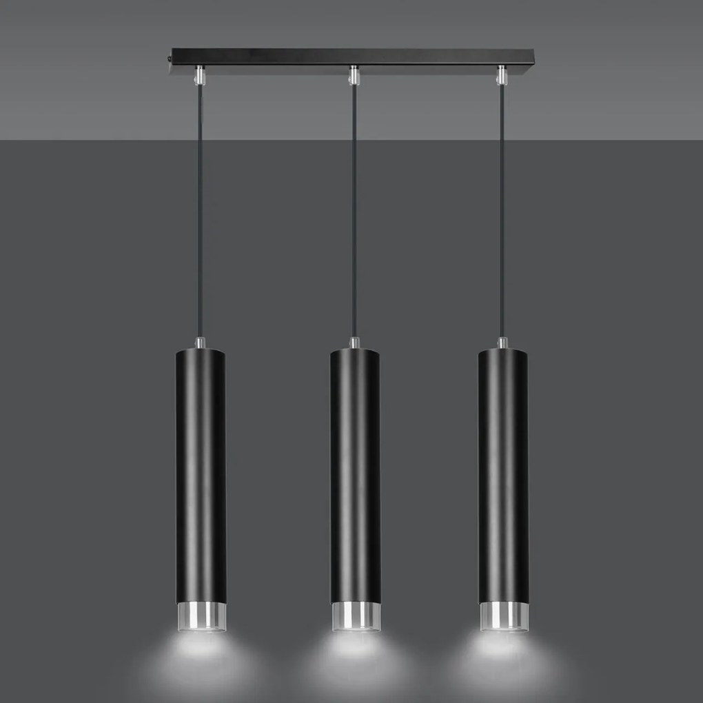 Lampadario a sospensione KIBO 3 BLACK e WHITE