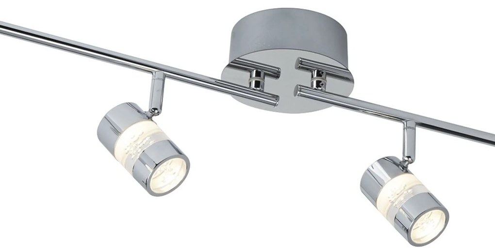 Plafoniera Contemporanea Bolle Acciaio Cromo Policarbonato Led 21,2W 3000K