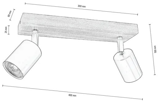 Spot-Light DO2910256 - Plafoniera MANARA 2xGU10/5W/230V pino