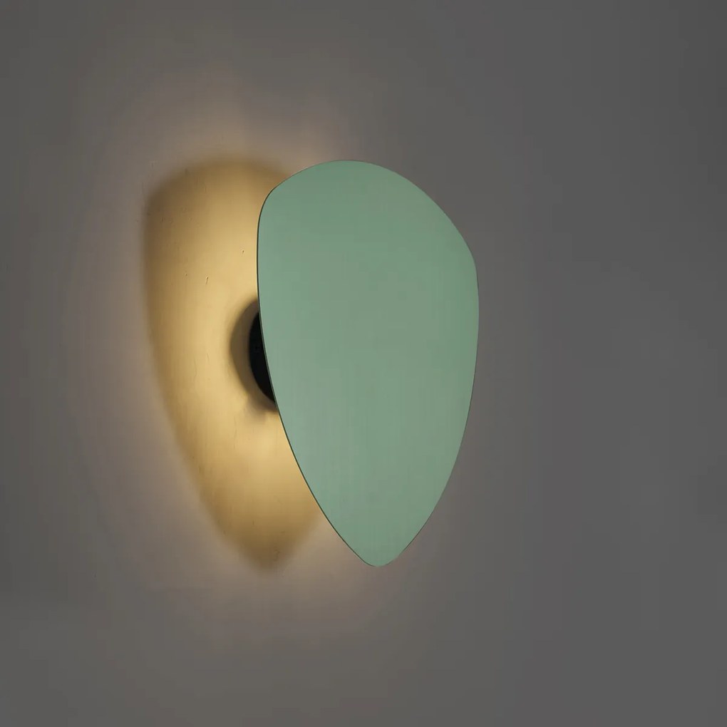 Lampada da parete di design verde organico 32cm 2 luci - Pulley