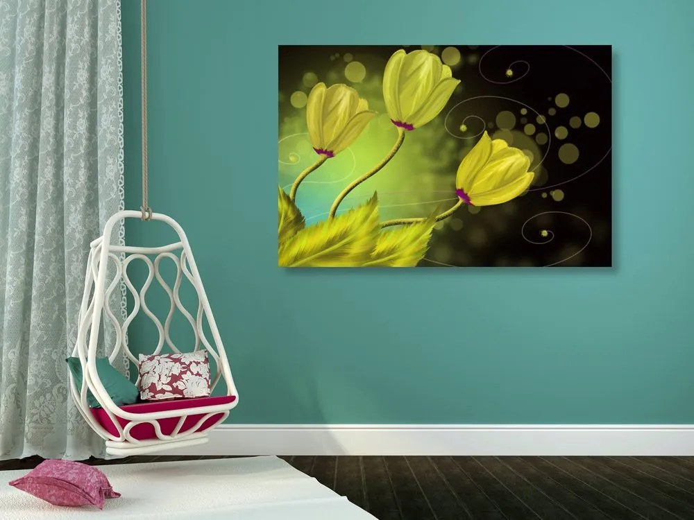 Quadro su tela – Fiori d'oro