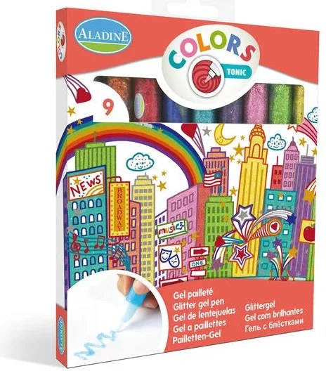 Colla creativa con glitter, set da 9