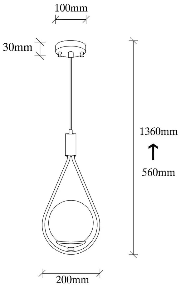 Lampadario nero con paralume in vetro Sessiz – Opviq lights