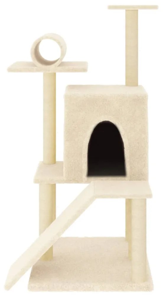 Albero per gatti con tiragraffi in sisal crema 110,5 cm
