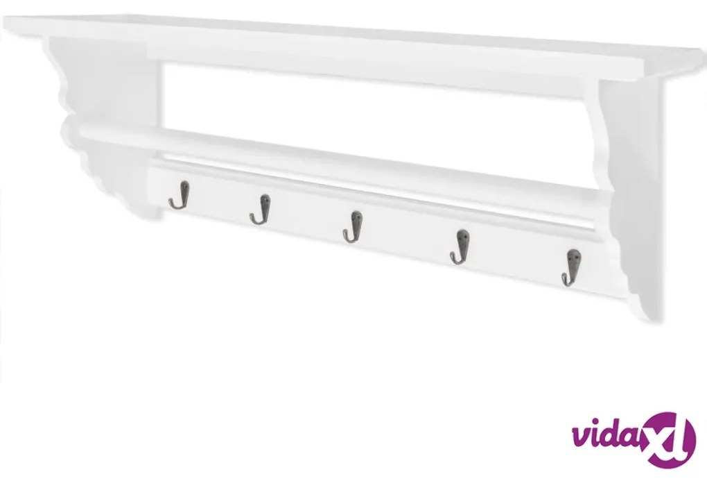 vidaXL Appendiabiti in MDF bianco in stile barocco