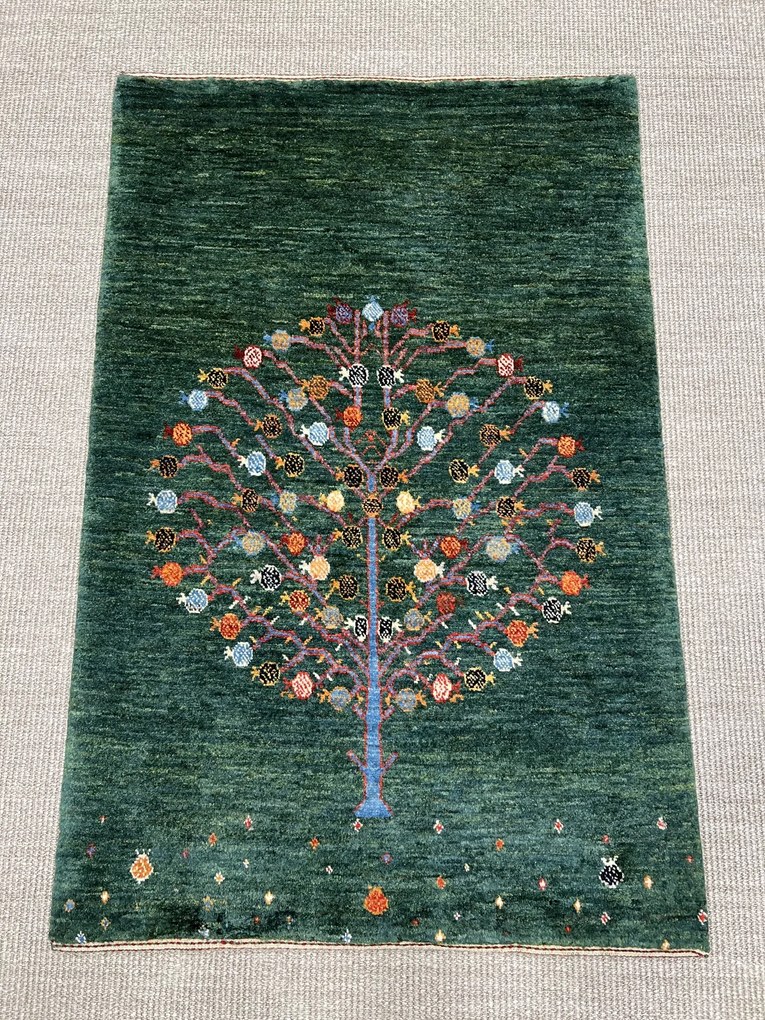 Loribaft Tappeto persiano 80x120 Verde (Iran) Annodato A Mano
