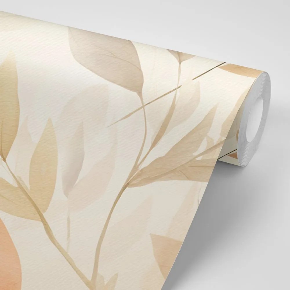 Carta da parati – Foglie minimaliste delicate