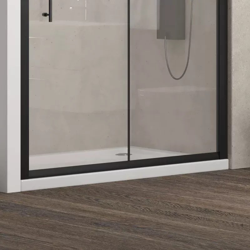 Box doccia un lato 120cm con telaio a colore nero KFN5000 - KAMALU