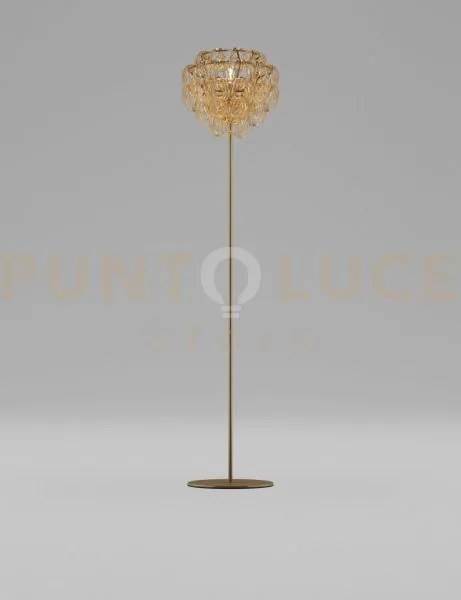 Giogali lampada da terra cristallo ambra e bronzo opaco 1 luce atta...