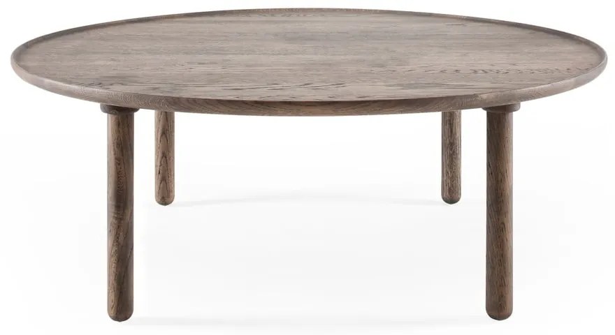 Tavolino da salotto rotondo marrone in rovere massiccio ø 100 cm Mu – Gazzda