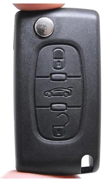 Guscio Chiave Telecomando 3 Tasti Baule Con Lama VA2 Batteria Su Circuito Senza Transponder Per Peugeot Citroen Berlingo Fiat Scudo