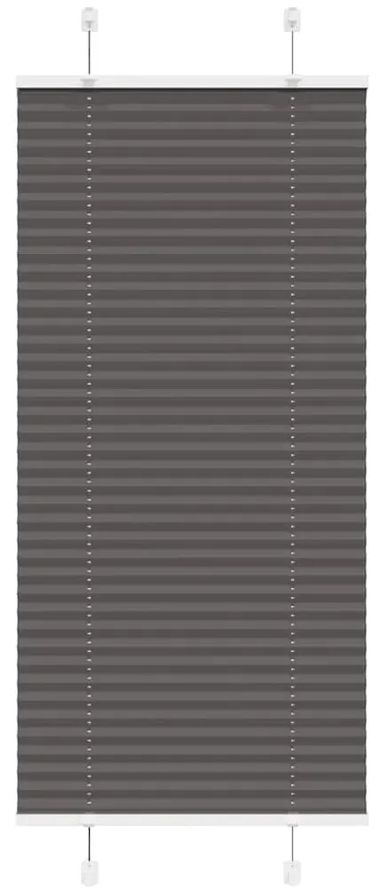 Tenda Plissettata Nera 55x150 Cm Larghezza Tessuto 54,4 Cm /