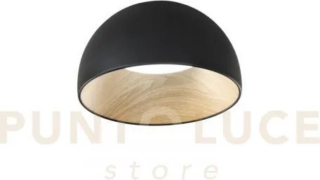 Plafoniera led coco nera 30w 3840 lm 3000 4000 6500k d.35cm effetto...