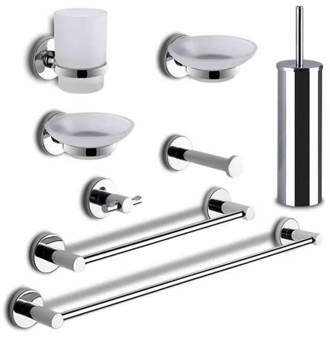 Set di accessori da bagno GEDY Set 8 pezzi Felce cromo in inox cromato