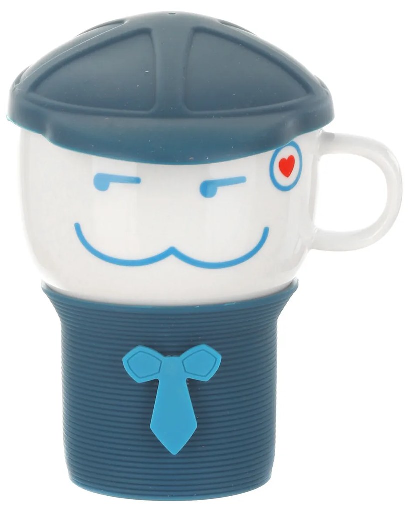 Mug con coperchio blu da 280 ml