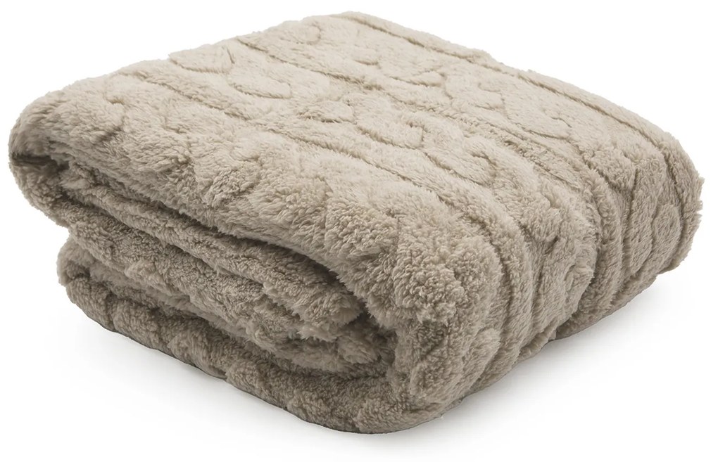 Plaid sherpa 130x160 cm cammello