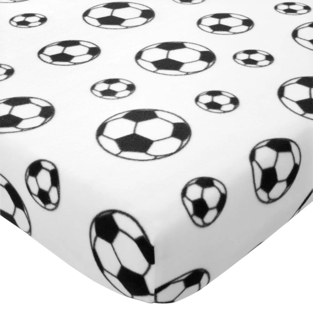 Lenzuolo con angoli per bambini bianco in vello per letto singolo 90x190 cm Football – Catherine Lansfield