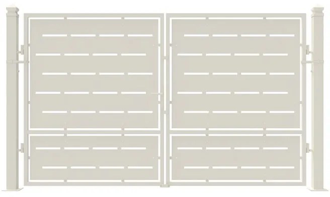Cancello manuale con serratura manuale Privacy in ferro, apertura centrale, L 308.5 x H 180 cm, di colore bianco