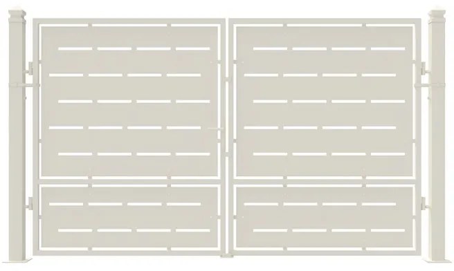 Cancello manuale Privacy in ferro, apertura centrale, L 308.5 x H 180 cm, di colore bianco