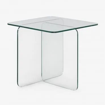 Tavolino Quadrato Eliana 50x50 Cm In Vetro Temperato Trasparente - Sklum