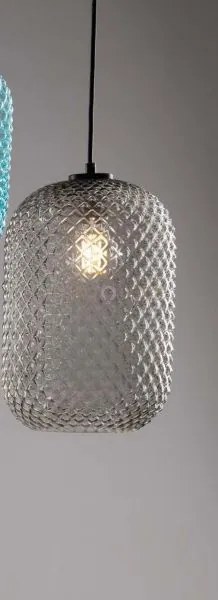 Lampadario a sospensione ashford ovale fume' 1 luce attacco e27 15x...