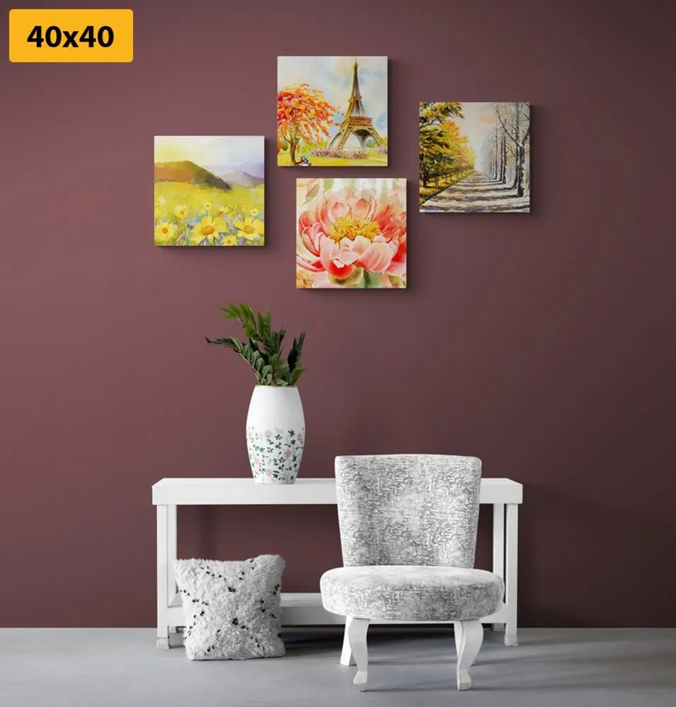 Set di quadri – Pittura a olio in stile romantico