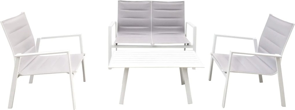EXSILIUM - salotto da giardino 4 posti in alluminio